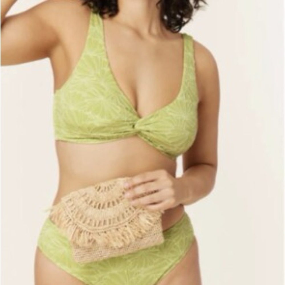 Andie Swim Portofino Textured Bikini Top Size Small